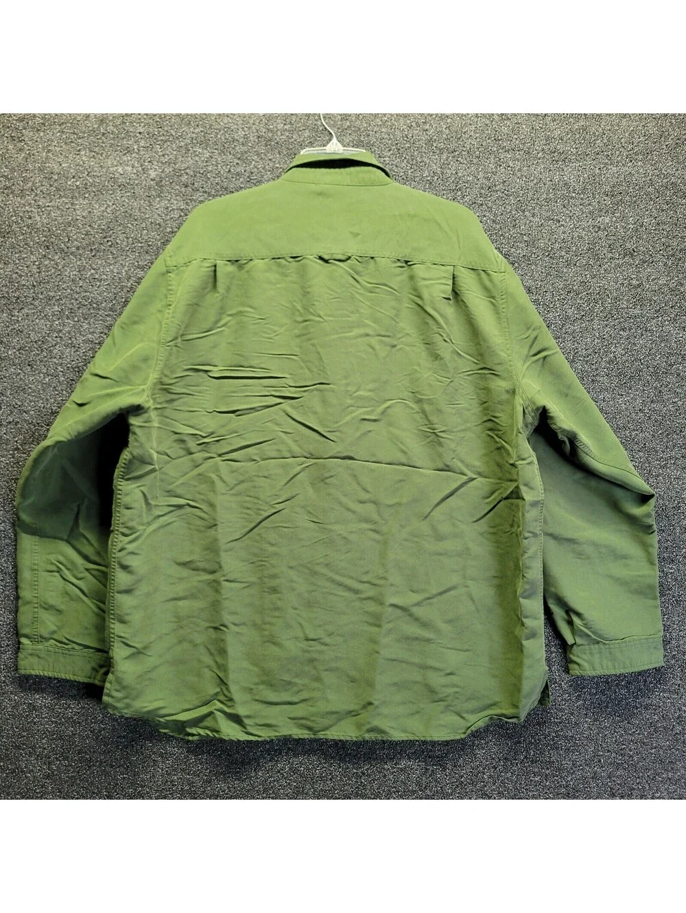 THE NORTH FACE Mens Sz 2XL Solid Green Button Up Shirt Long Sleeve Modal/Poly